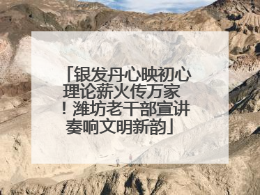 银发丹心映初心 理论薪火传万家！潍坊老干部宣讲奏响文明新韵